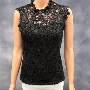 White House Black Market Black Lace Top